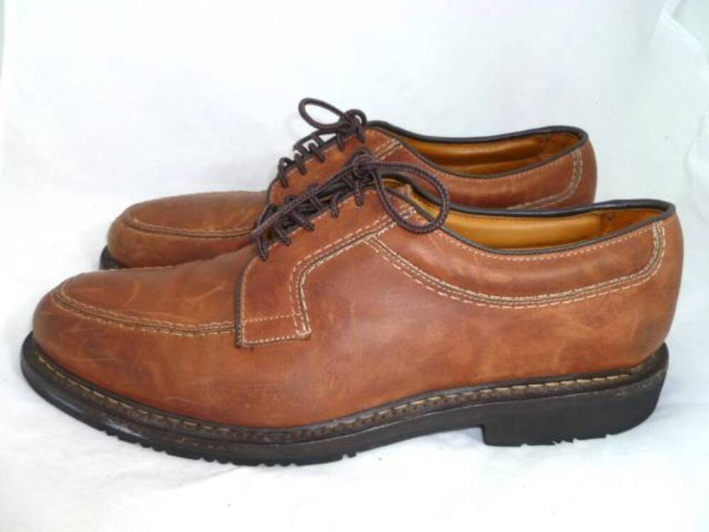 ALLEN EDMONDS 1951 WILBERT 9.5 C USED BROWN DISTRESSED LEATHER SHOES/OXFORDS